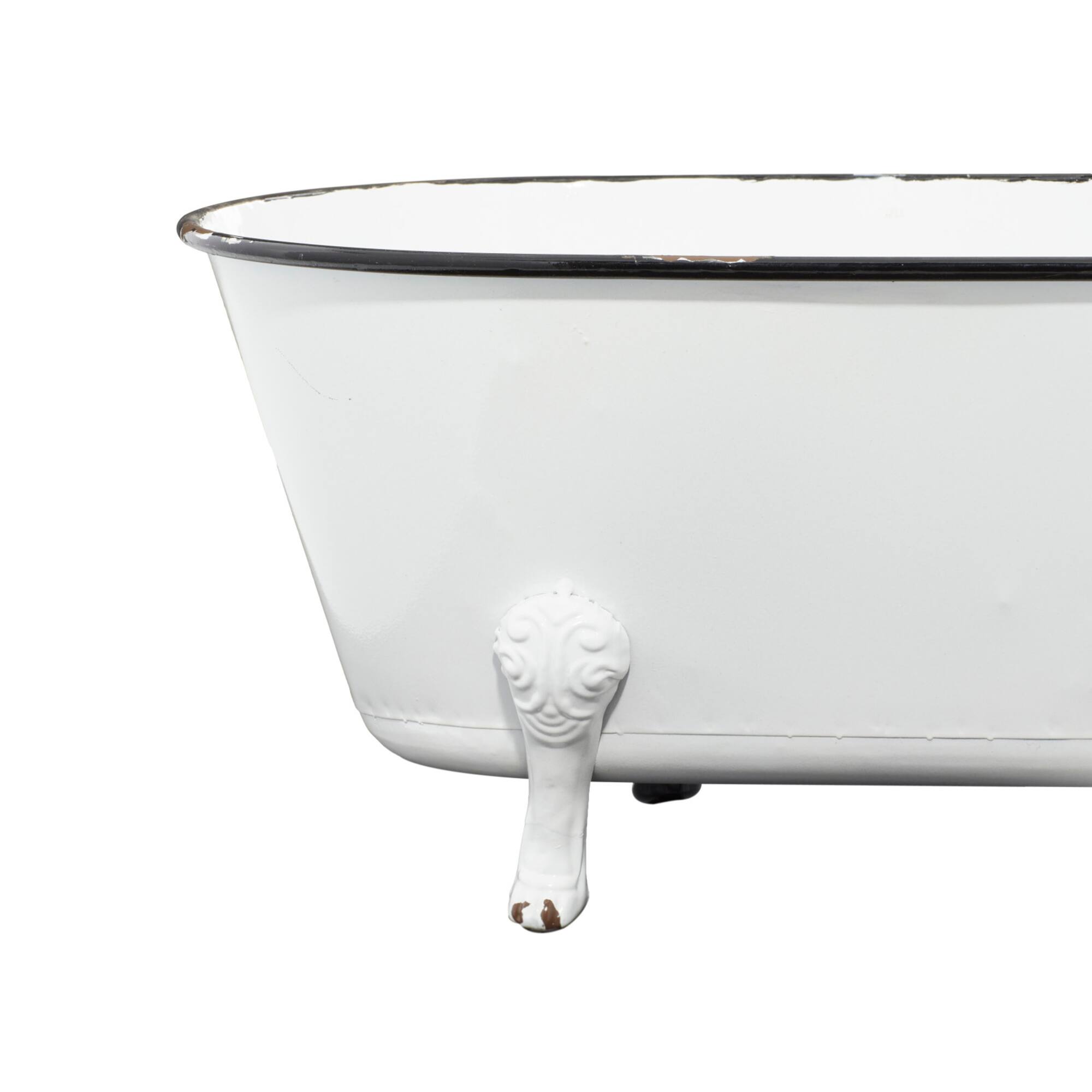 20" White Metal Farmhouse Planter